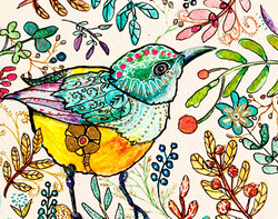 Indian Bird. Watercolor and ink Indian Bird. Watercolor and ink