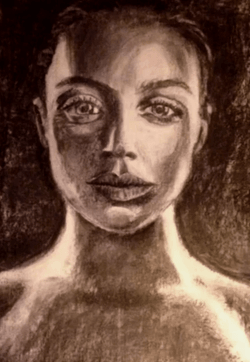 Portret (A1, houtskool, 2015) Portret (A1, houtskool, 2015)
