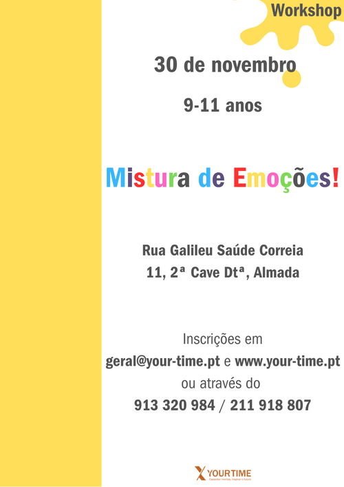 Workshop "Mistura de Emoções!": Crianças dos 9 aos 11 anos