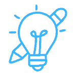 icon of lightbulb with pencil representing creativity and development icon of lightbulb with pencil representing creativity and development