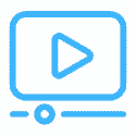 icon of video play button icon of video play button