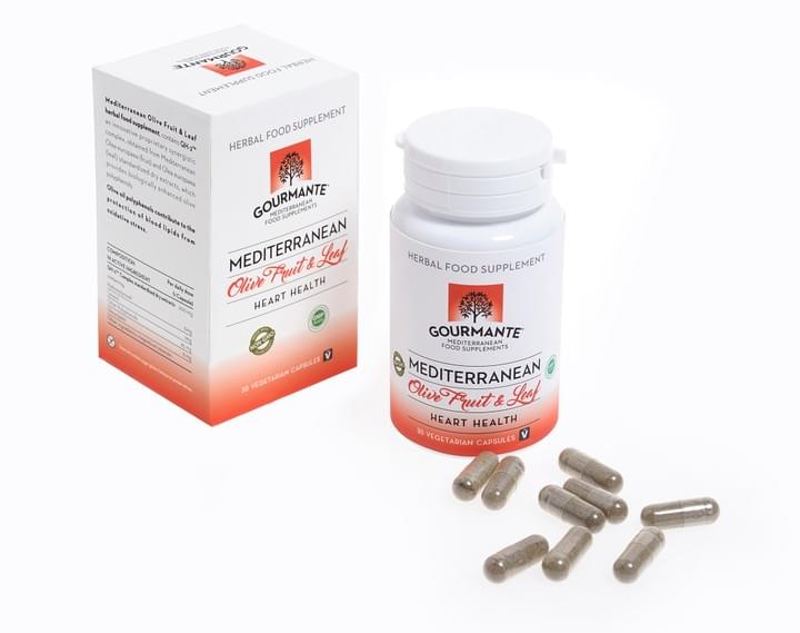 Gourmante Mediterranean Olive Fruit & Leaf Heart Health herbal food supplement Gourmante Mediterranean Olive Fruit & Leaf Heart Health herbal food supplement