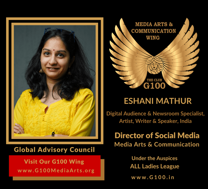 Eshani Mathur is Director of Social Media at G100 Media Arts & Communication Eshani Mathur is Director of Social Media at G100 Media Arts & Communication