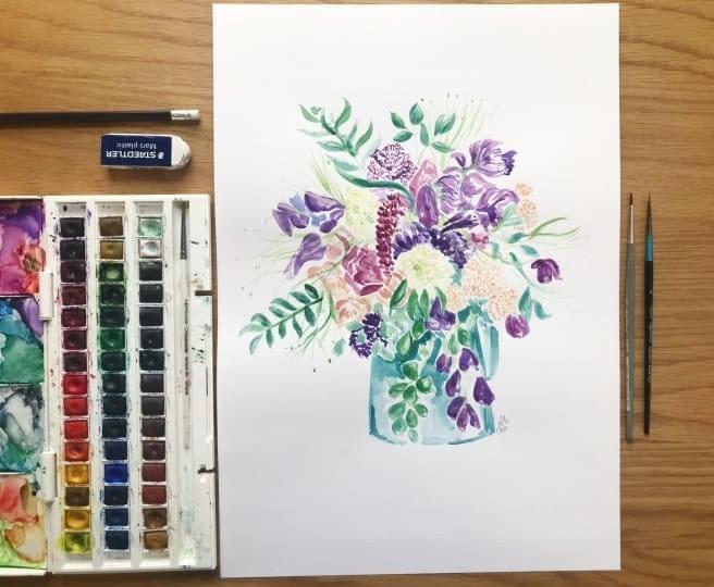 M.Y.O watercolour flower painting class example M.Y.O watercolour flower painting class example