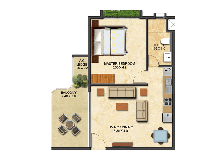 This picture shows the floor plan of a One Bedroom Executive at the Ivy. This picture shows the floor plan of a One Bedroom Executive at the Ivy.