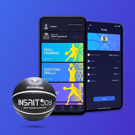 Smart basketball that connects with phone and an app to track drills and shots. Smart basketball that connects with phone and an app to track drills and shots.