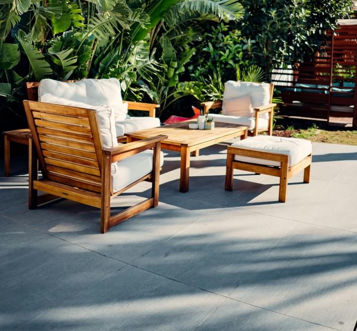 Carvestone paver patio with seating installed in Galveston Carvestone paver patio with seating installed in Galveston