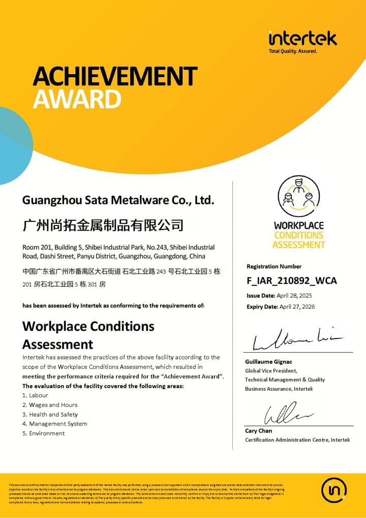 Guangzhou Sata Metalware Co., Ltd. SGS Report Guangzhou Sata Metalware Co., Ltd. SGS Report