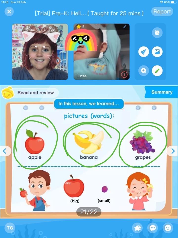 Example lesson screenshot Example lesson screenshot