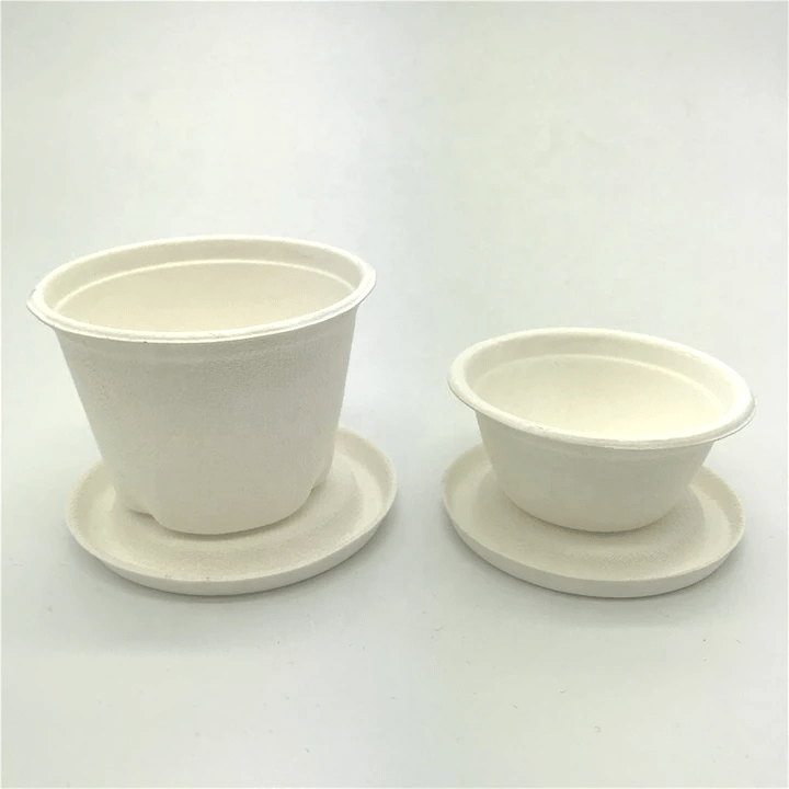 Biodegradable Compostable Sugarcane Bagasse fiber Pulp Disposable Portion cups with Lids Biodegradable Compostable Sugarcane Bagasse fiber Pulp Disposable Portion cups with Lids