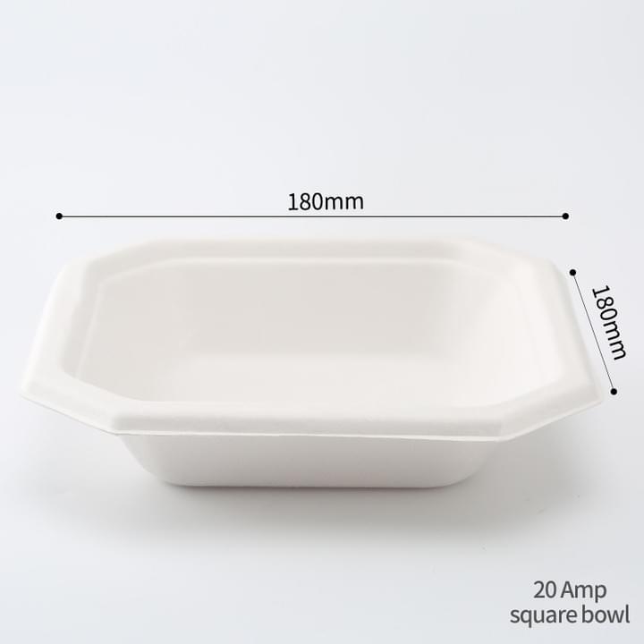 Biodegradable Compostable Sugarcane Bagasse Pulp Disposable Square Salad Bowls for Cereal Salad Fruit Biodegradable Compostable Sugarcane Bagasse Pulp Disposable Square Salad Bowls for Cereal Salad Fruit
