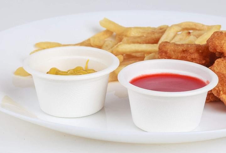 Biodegradable Compostable Sugarcane Bagasse fiber Pulp Disposable condiment cups Biodegradable Compostable Sugarcane Bagasse fiber Pulp Disposable condiment cups