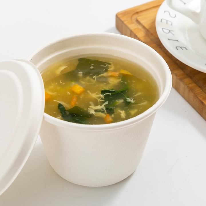 Biodegradable Compostable Sugarcane Bagasse Pulp Disposable Take Out takeaway Soup Bowls and Lids Biodegradable Compostable Sugarcane Bagasse Pulp Disposable Take Out takeaway Soup Bowls and Lids