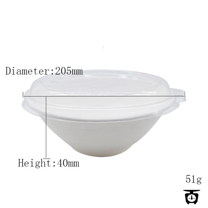 40oz Biodegradable Compostable Sugarcane Bagasse Pulp Disposable Soup Bowls with Clear Lids 40oz Biodegradable Compostable Sugarcane Bagasse Pulp Disposable Soup Bowls with Clear Lids
