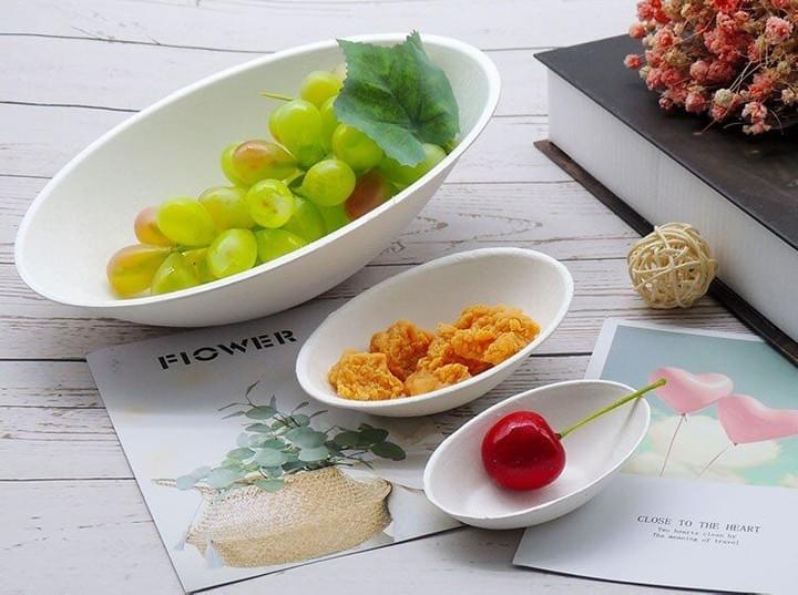 Biodegradable Compostable Sugarcane Bagasse Pulp Disposable Slope Bowl for salads and buffet-style side dishes Biodegradable Compostable Sugarcane Bagasse Pulp Disposable Slope Bowl for salads and buffet-style side dishes