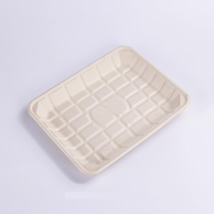 Biodegradable Compostable Sugarcane Bagasse Pulp Disposable Supermarket Food Packaging Tray Biodegradable Compostable Sugarcane Bagasse Pulp Disposable Supermarket Food Packaging Tray