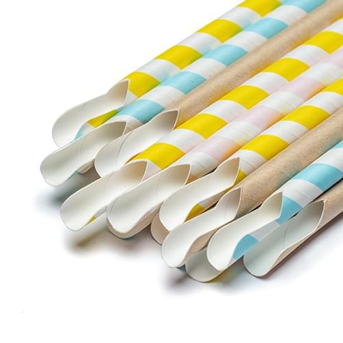 Food grade Eco Friendly Biodegradable Compostable Disposable Paper Spoon Straws for Smoothie Food grade Eco Friendly Biodegradable Compostable Disposable Paper Spoon Straws for Smoothie