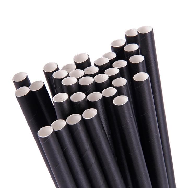 Food grade Eco Friendly Biodegradable Compostable Disposable Black Straight Paper Drinking Straws Food grade Eco Friendly Biodegradable Compostable Disposable Black Straight Paper Drinking Straws