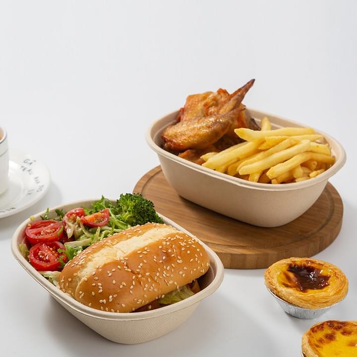 Biodegradable Compostable Unbleached Natural Plant Fiber Disposable Food Trays Biodegradable Compostable Unbleached Natural Plant Fiber Disposable Food Trays