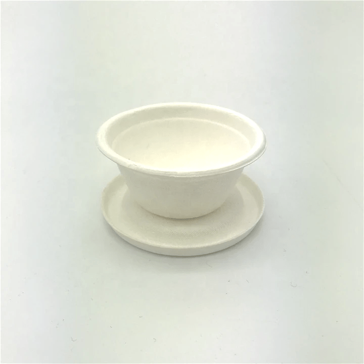 Biodegradable Compostable Sugarcane Bagasse fiber Pulp Disposable Sauce Cups with Lid Biodegradable Compostable Sugarcane Bagasse fiber Pulp Disposable Sauce Cups with Lid