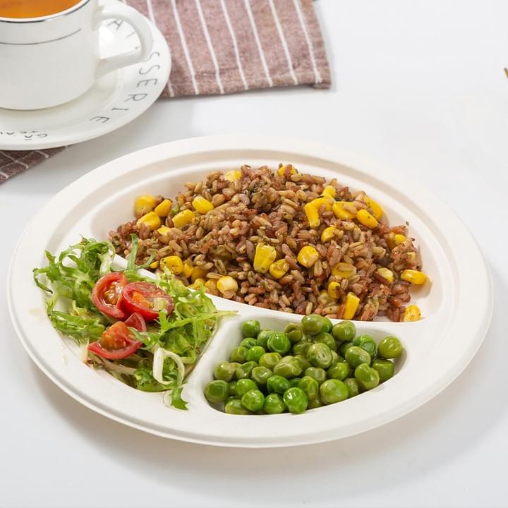 Biodegradable Compostable Sugarcane Bagasse Pulp Disposable 3-Compartments Round Plates Biodegradable Compostable Sugarcane Bagasse Pulp Disposable 3-Compartments Round Plates