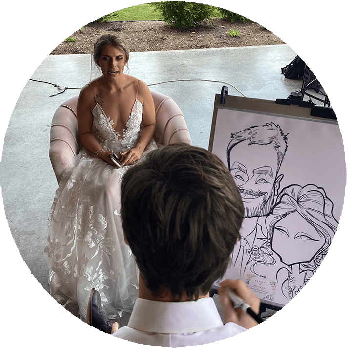 Matted wedding caricature Matted wedding caricature