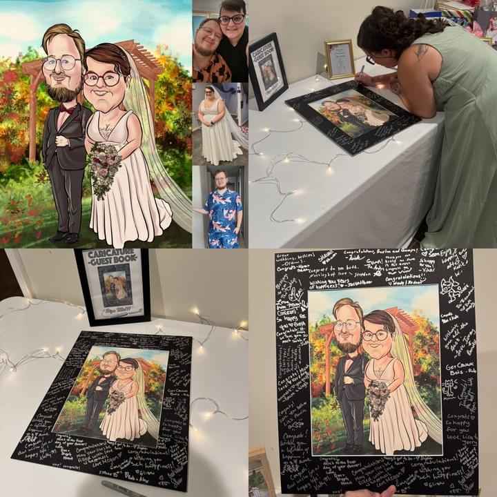 Custom Wedding Guest Book Caricature- add a creative look to your wedding guest book Custom Wedding Guest Book Caricature- add a creative look to your wedding guest book