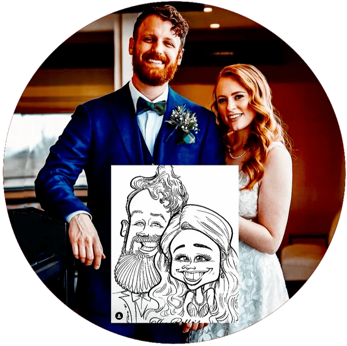 Bride and Groom Wedding Caricature Bride and Groom Wedding Caricature