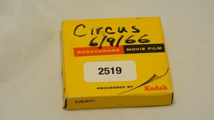 typical 3 inch 8mm reel from the 1966 Circus. typical 3 inch 8mm reel from the 1966 Circus.
