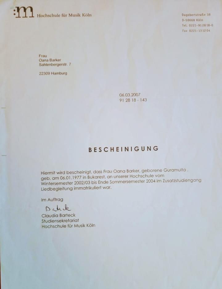 lt="diplomă studii Liedbegleitung HfM Köln – acompaniament pian lt="diplomă studii Liedbegleitung HfM Köln – acompaniament pian