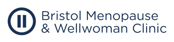 Dark blue logo. Graphic is an outline of a circle with two verticle lines inside it. The text says Bristol Menopause and Wellwoman Clinic Dark blue logo. Graphic is an outline of a circle with two verticle lines inside it. The text says Bristol Menopause and Wellwoman Clinic