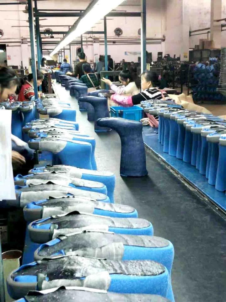 Absolutewelly  rubber boots production line 1 upper making Absolutewelly  rubber boots production line 1 upper making