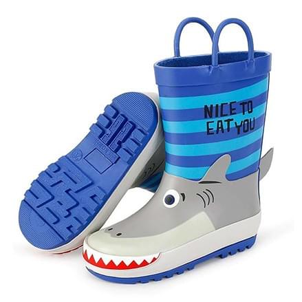 blue shark rubber wholesale kids rain boots manufactured by AbsoluteWelly blue shark rubber wholesale kids rain boots manufactured by AbsoluteWelly