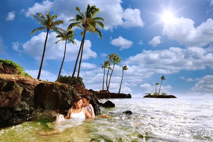 A San Francisco based  bride and groom at a destination Hawaii wedding in Waikiki A San Francisco based  bride and groom at a destination Hawaii wedding in Waikiki