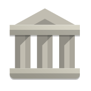 illustration icon of a grey civic building illustration icon of a grey civic building