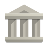 illustration icon of a grey civic building illustration icon of a grey civic building