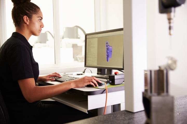 Woman working with 3D Printing software Woman working with 3D Printing software