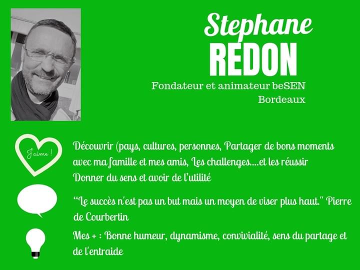 Stéphane REDON Directeur Export SUNNA DESIGN Mes sports préférés Tennis, Voile, Volley, Hand...tous les sports en vérité J’aime Découvrir (pays, cultures, personnes) Partager de bons moments avec ma famille et mes amis Les challenges....et les réussir Donner du sens et avoir de l'utilité Adage “Le succès n'est pas un but mais un moyen de viser plus haut." Pierre de Courbertin Mes + Bonne humeur, dynamisme, convivialité, sens du partage et de l'entraide Stéphane REDON Directeur Export SUNNA DESIGN Mes sports préférés Tennis, Voile, Volley, Hand...tous les sports en vérité J’aime Découvrir (pays, cultures, personnes) Partager de bons moments avec ma famille et mes amis Les challenges....et les réussir Donner du sens et avoir de l'utilité Adage “Le succès n'est pas un but mais un moyen de viser plus haut." Pierre de Courbertin Mes + Bonne humeur, dynamisme, convivialité, sens du partage et de l'entraide