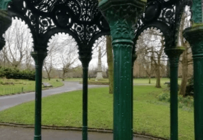 the umbrello in Jubilee Park and the War Memorial the umbrello in Jubilee Park and the War Memorial