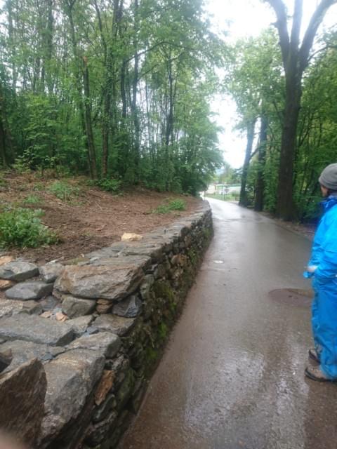 Trockenmauer Gneiss Agno Strasse Molch Trockenmauer Gneiss Agno Strasse Molch