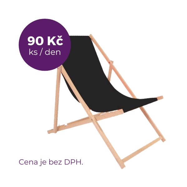 Plážové lehátko skládací dřevěné černé Plážové lehátko skládací dřevěné černé