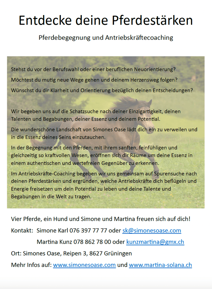 Coaching mit Pferden, Wegbegleiterin Coaching mit Pferden, Wegbegleiterin
