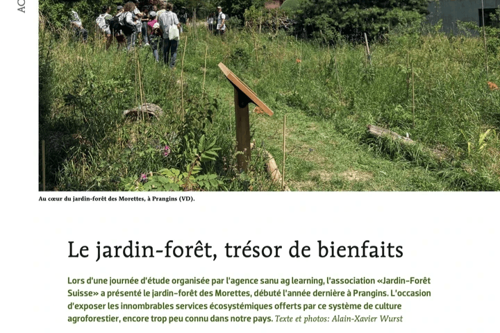 foret comestible, jardin-forêt, Prangins, article Gplus, Alain-Xavier Wurst foret comestible, jardin-forêt, Prangins, article Gplus, Alain-Xavier Wurst