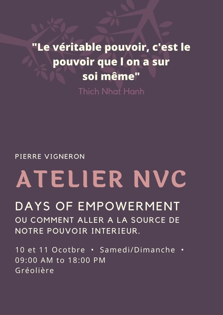 Atelier de groupe en communication non violente Atelier de groupe en communication non violente