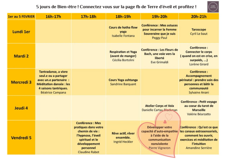 journée porte ouverte à terre d'eveil, conférence en communication nonviolente journée porte ouverte à terre d'eveil, conférence en communication nonviolente