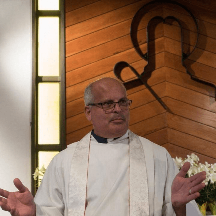 Deacon Robert, Lector Kevin, Bishop Mary, Pastor Fidel Deacon Robert, Lector Kevin, Bishop Mary, Pastor Fidel