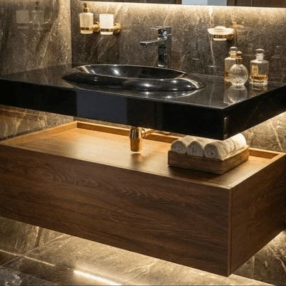 Meuble de salle de bain Tunisie / Plan vasque suspendue avec meuble de salle de bain Tunisie Meuble de salle de bain Tunisie / Plan vasque suspendue avec meuble de salle de bain Tunisie