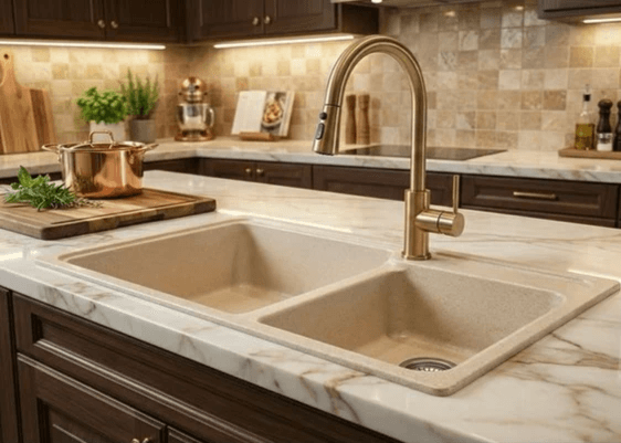 Évier de cuisine grande taille Tunisie / Evier de cuisine double bac beige Tunisie / Sanibel Évier de cuisine grande taille Tunisie / Evier de cuisine double bac beige Tunisie / Sanibel