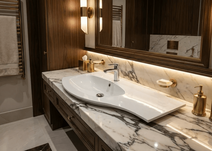 Plan-vasque décentré Tunisie / Salle de bains Tunisie / Plan vasque avec rebords / Vasque avec plan intégré Tunisie Plan-vasque décentré Tunisie / Salle de bains Tunisie / Plan vasque avec rebords / Vasque avec plan intégré Tunisie