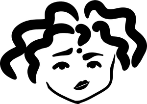 logo curly haired comtemplative face logo curly haired comtemplative face